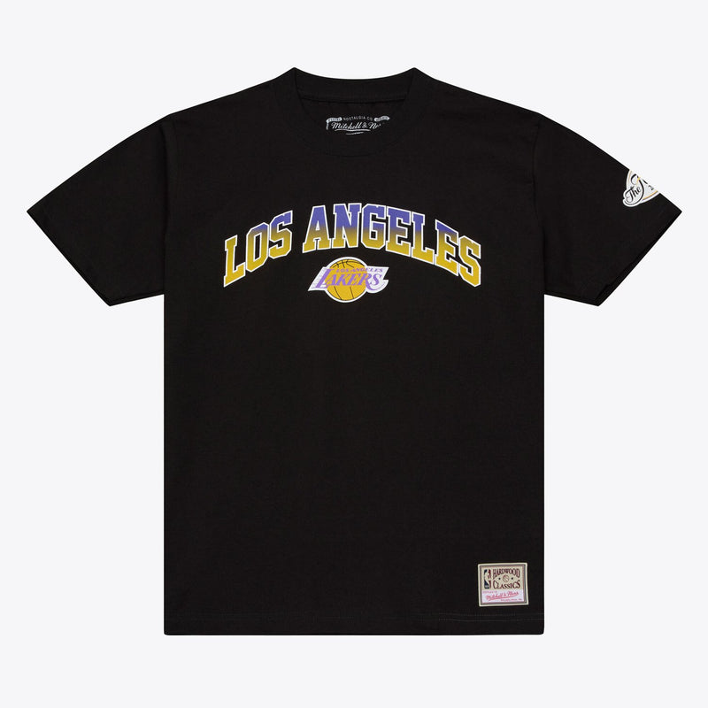 Mitchell & Ness Los Angeles Lakers Black Quiet Blaze Arch T-Shirt