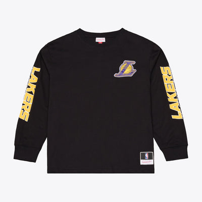 Mitchell & Ness Los Angeles Lakers Black Triple Check Long Sleeve T-Shirt