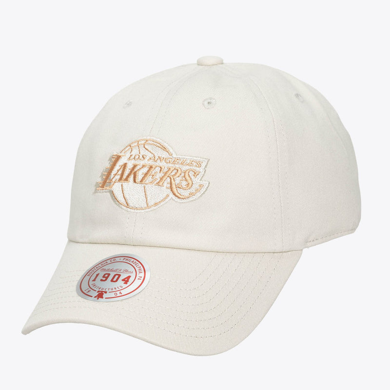 Mitchell & Ness Los Angeles Lakers Cream Chalk Dust 1904 Dad Adjustable Hat