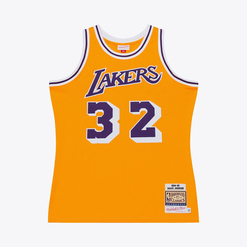 Mitchell & Ness Magic Johnson Los Angeles Lakers 1984-85 Gold Swingman Player Jersey