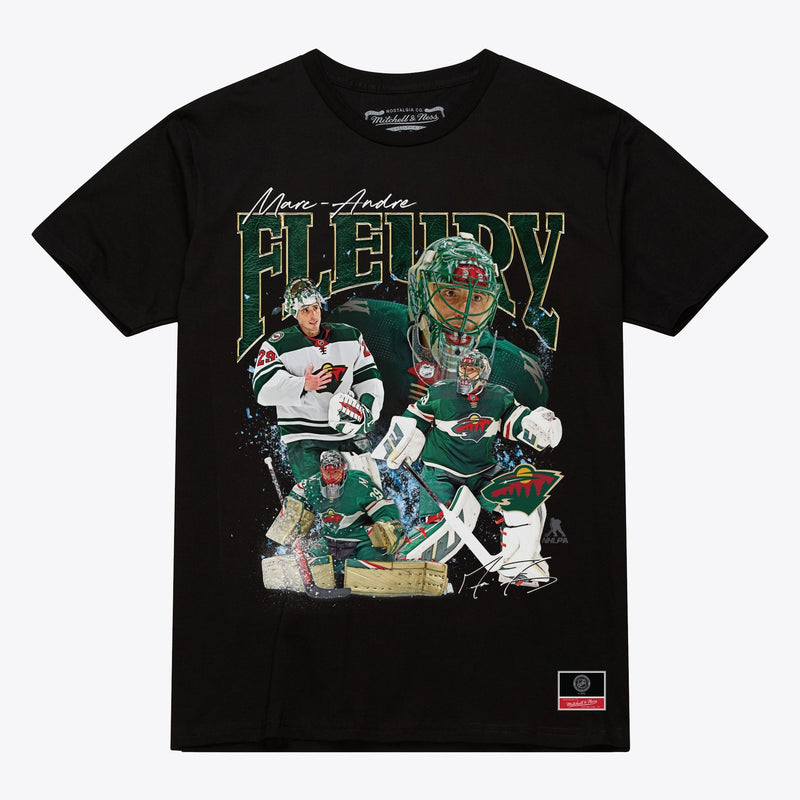 Mitchell & Ness Marc-Andre Fleury Minnesota Wild Black Player Collage T-Shirt