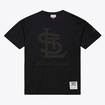St. Louis Cardinals Mitchell & Ness Cooperstown Collection Phantom T-Shirt - Black