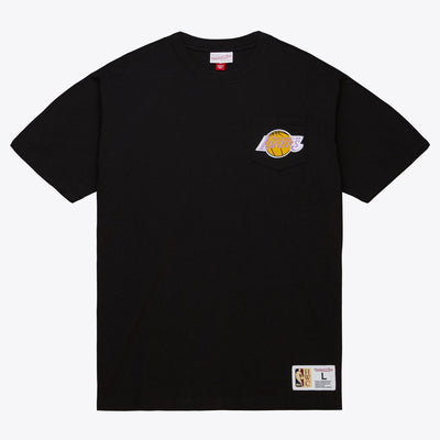 Mitchell & Ness Black Los Angeles Lakers Premium Pocket T-Shirt