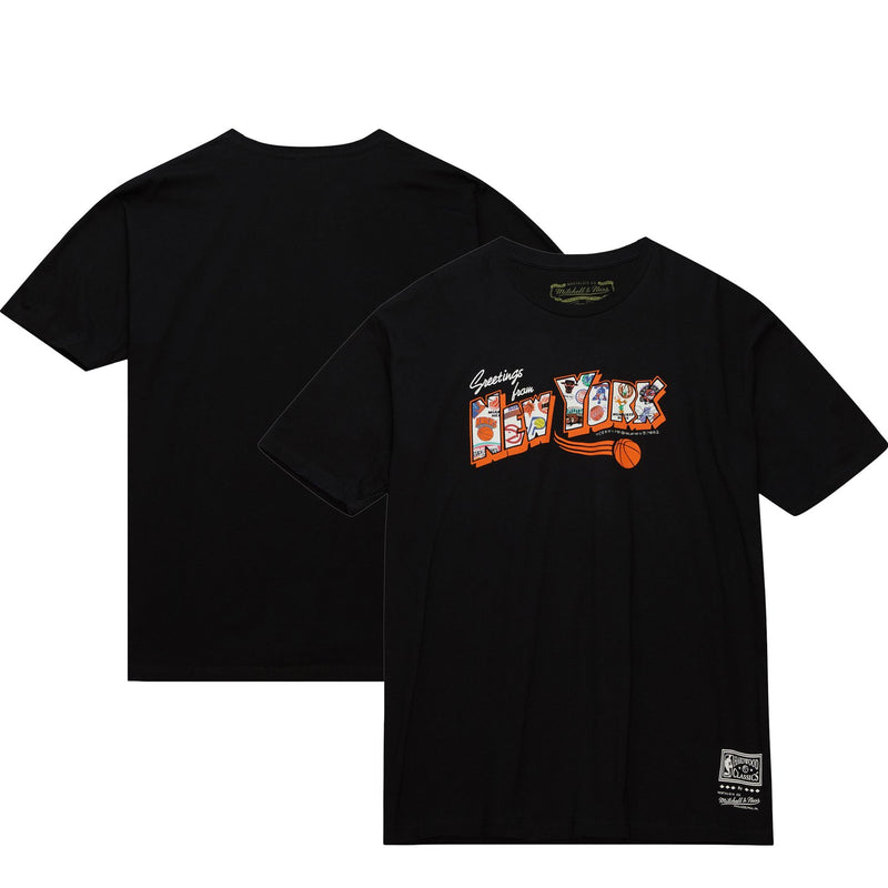 Mitchell & Ness Black New York Knicks Greetings NYC T-Shirt