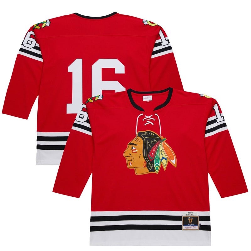 Mitchell & Ness Bobby Hull Chicago Blackhawks 1960-61 Power Play Jersey - Scarlet