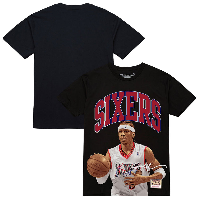 Allen Iverson Philadelphia 76ers Mitchell & Ness Hardwood Classics Player Arch T-Shirt - Black