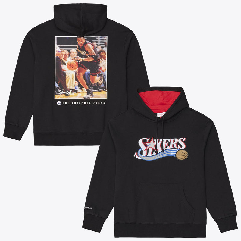 Allen Iverson Philadelphia 76ers Mitchell & Ness Player Fleece Hoodie - Black