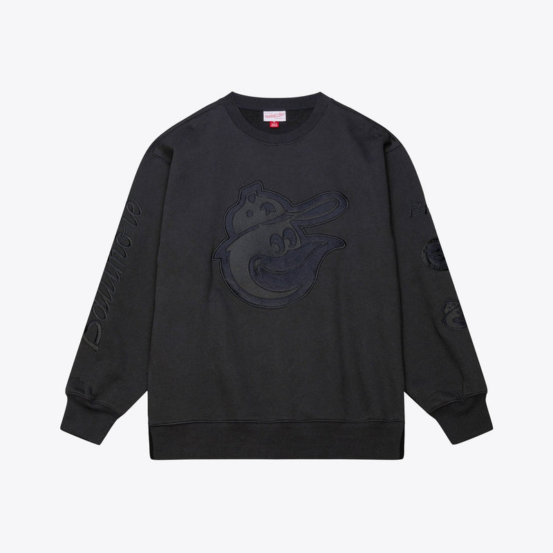 Baltimore Orioles Mitchell & Ness Phantom Fleece Crewneck Sweatshirt - Black