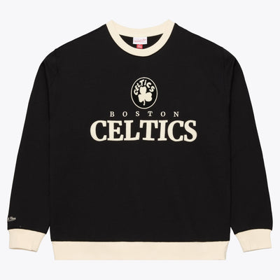 Boston Celtics Mitchell & Ness Cookies & Cream Fleece Crewneck Sweatshirt - Black