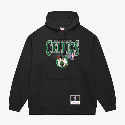 Boston Celtics Mitchell & Ness Team Name Stack & Logo Hoodie - Black
