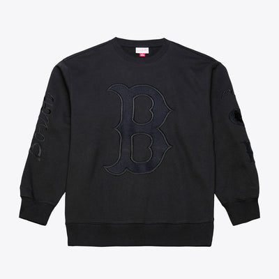 Boston Red Sox Mitchell & Ness Phantom Fleece Crewneck Sweatshirt - Black
