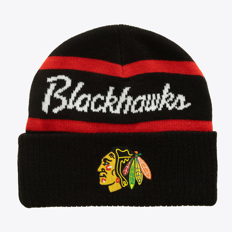 Chicago Blackhawks Mitchell & Ness Head Coach Cuffed Knit Hat - Black