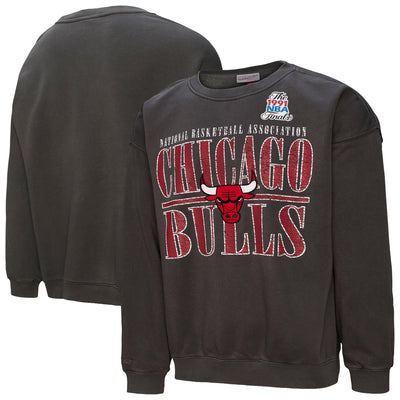 Chicago Bulls Mitchell & Ness NBA Downtown Collection Fleece Sweatshirt - Black