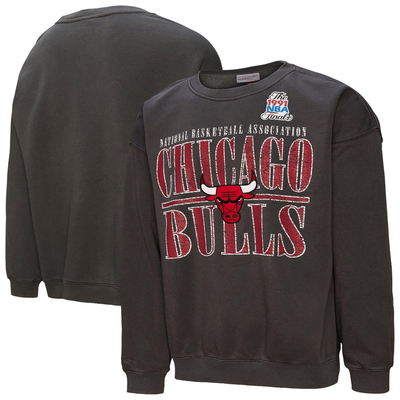 Chicago Bulls Mitchell & Ness NBA Downtown Collection Fleece Sweatshirt - Black