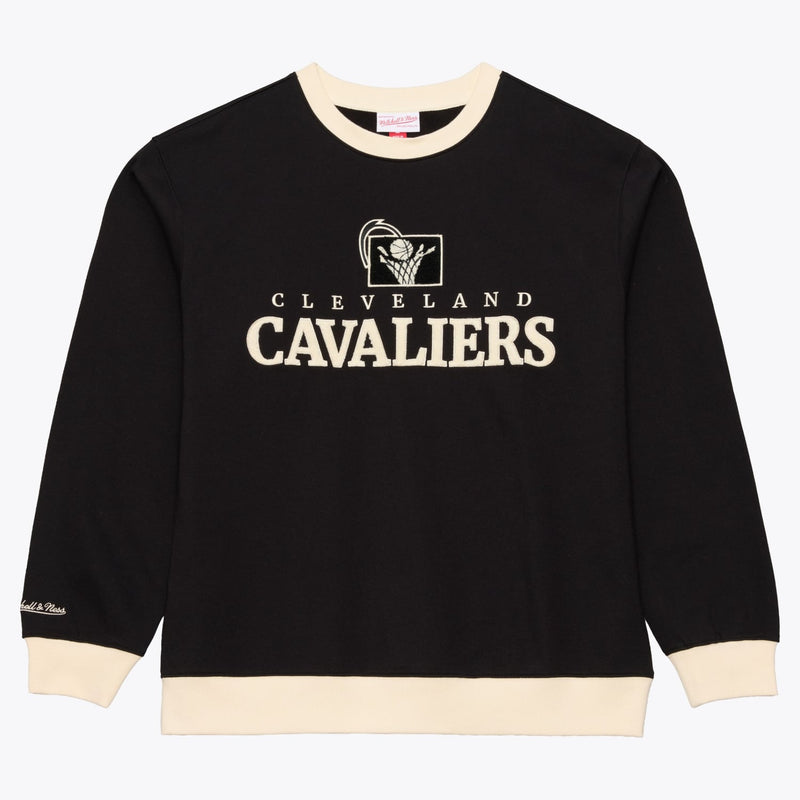 Cleveland Cavaliers Mitchell & Ness Cookies & Cream Fleece Crewneck Sweatshirt - Black