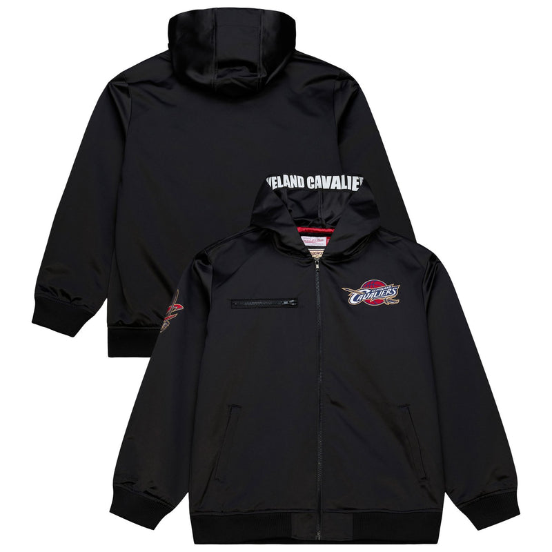 Cleveland Cavaliers Mitchell & Ness Hardwood Classics Nights Walk the Tunnel Satin Bomber Full-Snap Hooded Jacket - Black