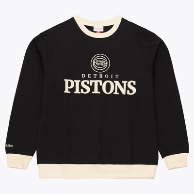 Detroit Pistons Mitchell & Ness Cookies & Cream Fleece Crewneck Sweatshirt - Black