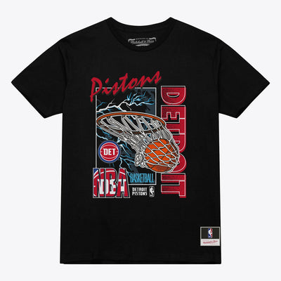Detroit Pistons Mitchell & Ness Lightning Swish T-Shirt - Black
