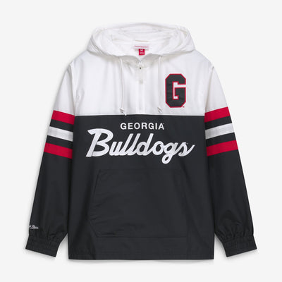 Georgia Bulldogs Mitchell & Ness Head Coach Lightweight Anorak Half-Zip Windbreaker - Black