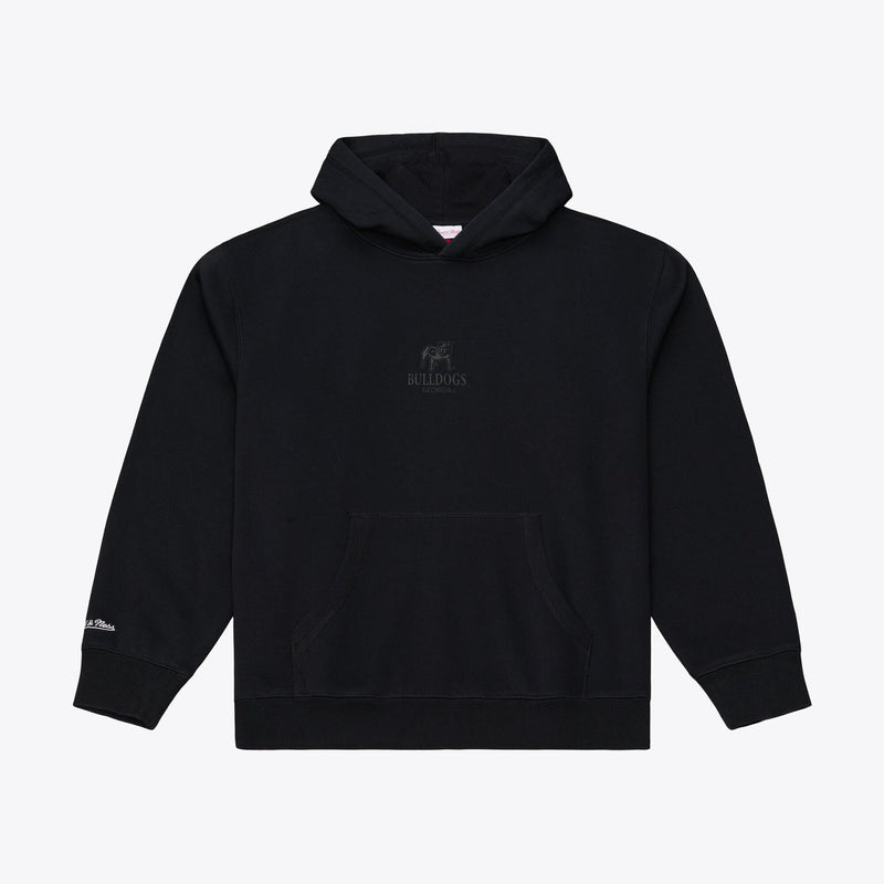 Georgia Bulldogs Mitchell & Ness Monochrome Icon Fleece Hoodie - Black