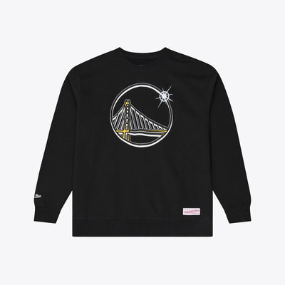 Golden State Warriors Mitchell & Ness Airbrush Sweatshirt - Black