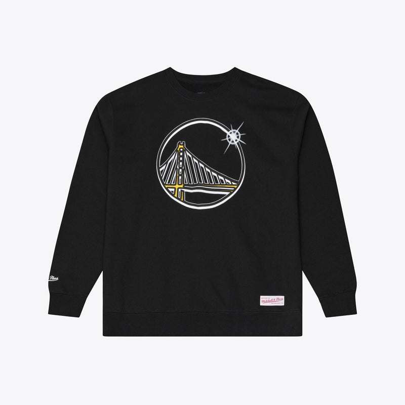 Golden State Warriors Mitchell & Ness Airbrush Sweatshirt - Black