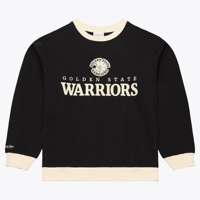 Golden State Warriors Mitchell & Ness Cookies & Cream Fleece Crewneck Sweatshirt - Black