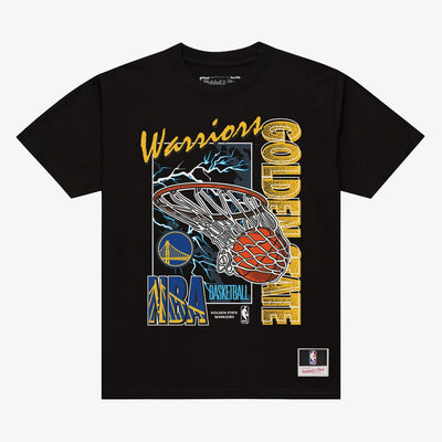 Golden State Warriors Mitchell & Ness Lightning Swish T-Shirt - Black
