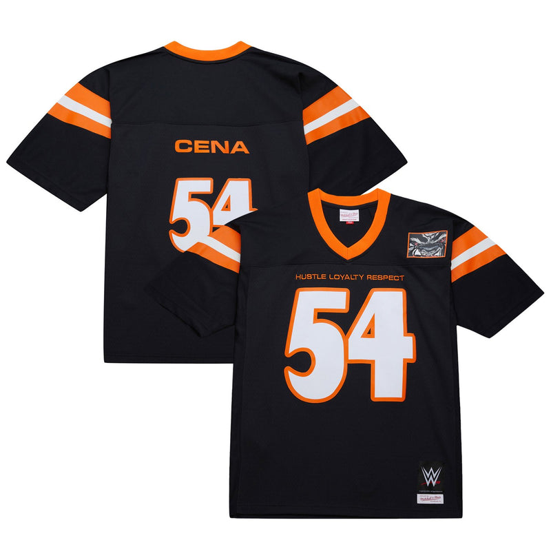 John Cena Mitchell & Ness Hustle Loyalty Respect Legacy Football Jersey - Black
