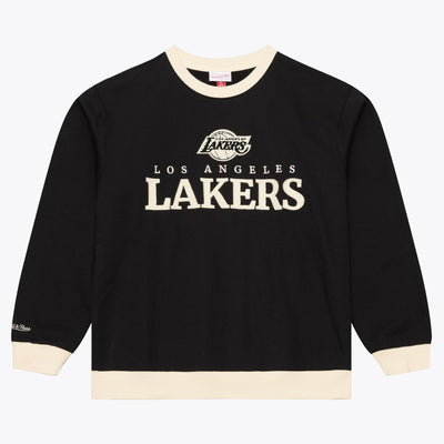Los Angeles Lakers Mitchell & Ness Cookies & Cream Fleece Crewneck Sweatshirt - Black