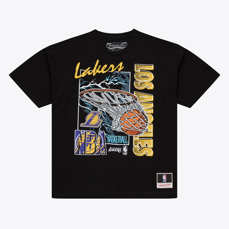 Los Angeles Lakers Mitchell & Ness Lightning Swish T-Shirt - Black