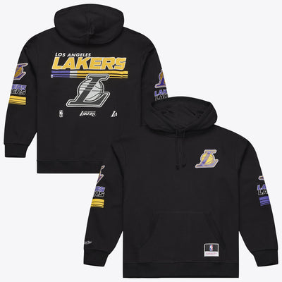 Los Angeles Lakers Mitchell & Ness Triple Check Fleece Hoodie - Black