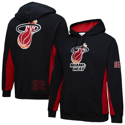 Miami Heat Mitchell & Ness Hardwood Classics Team Origins Fleece Pullover Hoodie - Black