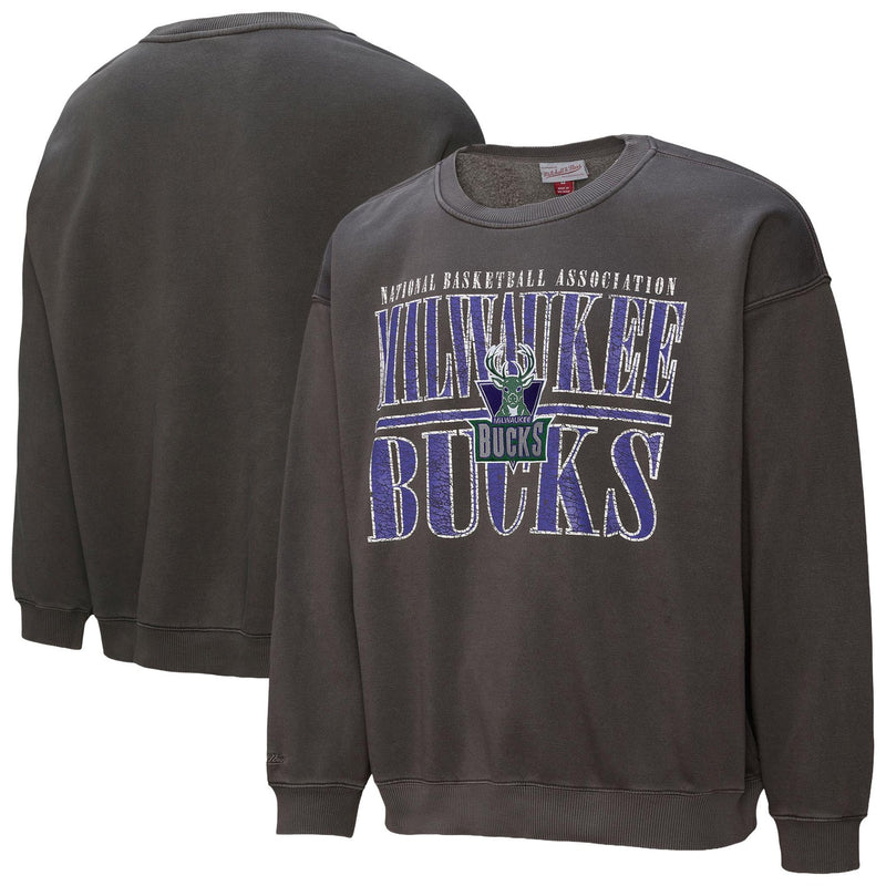 Milwaukee Bucks Mitchell & Ness NBA Downtown Collection Fleece Sweatshirt - Black
