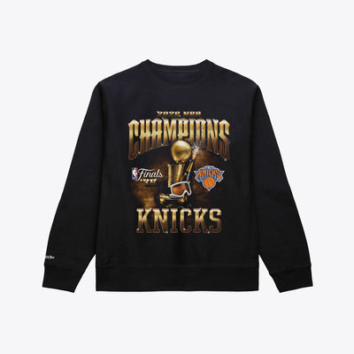 New York Knicks Mitchell & Ness 2026 NBA Finals Champions Crewneck Sweatshirt - Black