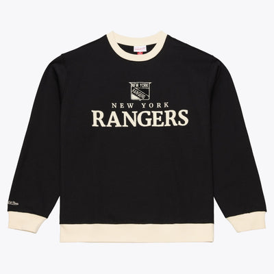 New York Rangers Mitchell & Ness Cookies & Cream Crewneck Sweatshirt - Black