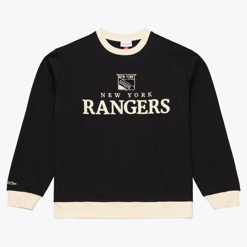 New York Rangers Mitchell & Ness Cookies & Cream Crewneck Sweatshirt - Black