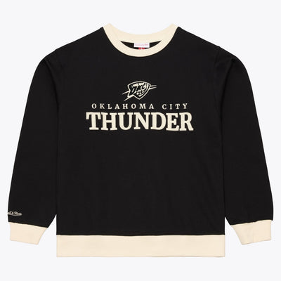 Oklahoma City Thunder Mitchell & Ness Cookies & Cream Fleece Crewneck Sweatshirt - Black