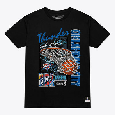 Oklahoma City Thunder Mitchell & Ness Lightning Swish T-Shirt - Black
