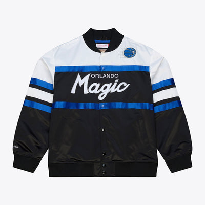 Orlando Magic Mitchell & Ness Hardwood Classics Head Coach Lightweight Satin Full-Snap Jacket - Black