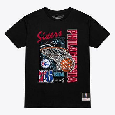 Philadelphia 76ers Mitchell & Ness Lightning Swish T-Shirt - Black