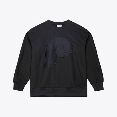 Philadelphia Phillies Mitchell & Ness Phantom Fleece Crewneck Sweatshirt - Black