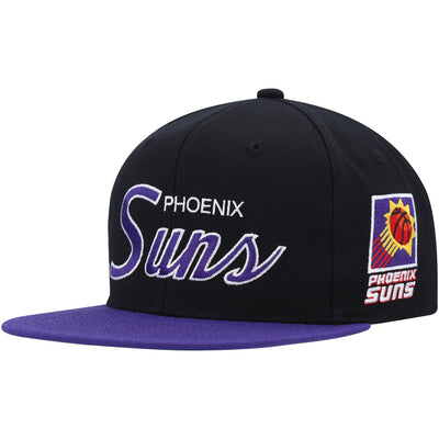 Phoenix Suns Mitchell & Ness Hardwood Classics MVP Team Script 2.0 Snapback Hat - Black