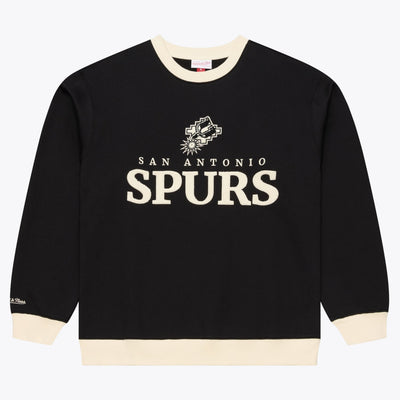 San Antonio Spurs Mitchell & Ness Cookies & Cream Fleece Crewneck Sweatshirt - Black