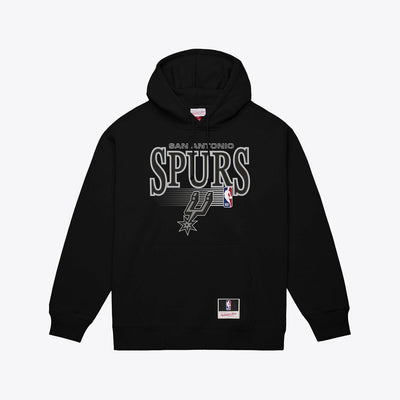 San Antonio Spurs Mitchell & Ness Team Name Stack & Logo Hoodie - Black