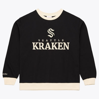 Seattle Kraken Mitchell & Ness Cookies & Cream Crewneck Sweatshirt - Black
