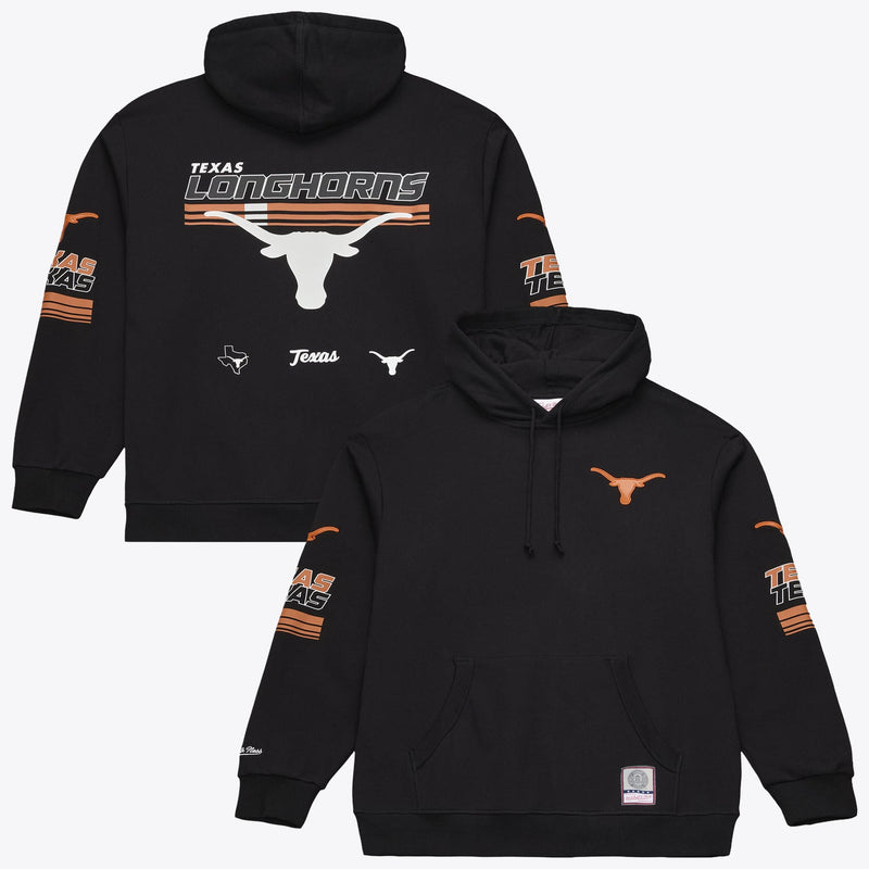 Texas Longhorns Mitchell & Ness Triple Check Fleece Pullover Hoodie - Black