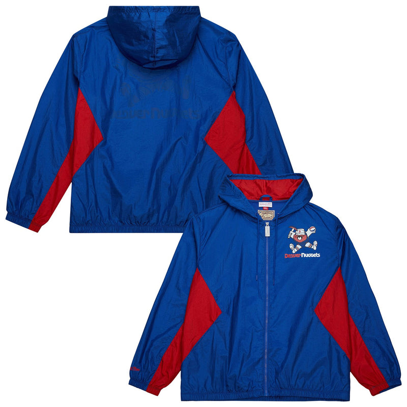 Denver Nuggets Mitchell & Ness Playmaker Full-Zip Hooded Windbreaker Jacket - Blue