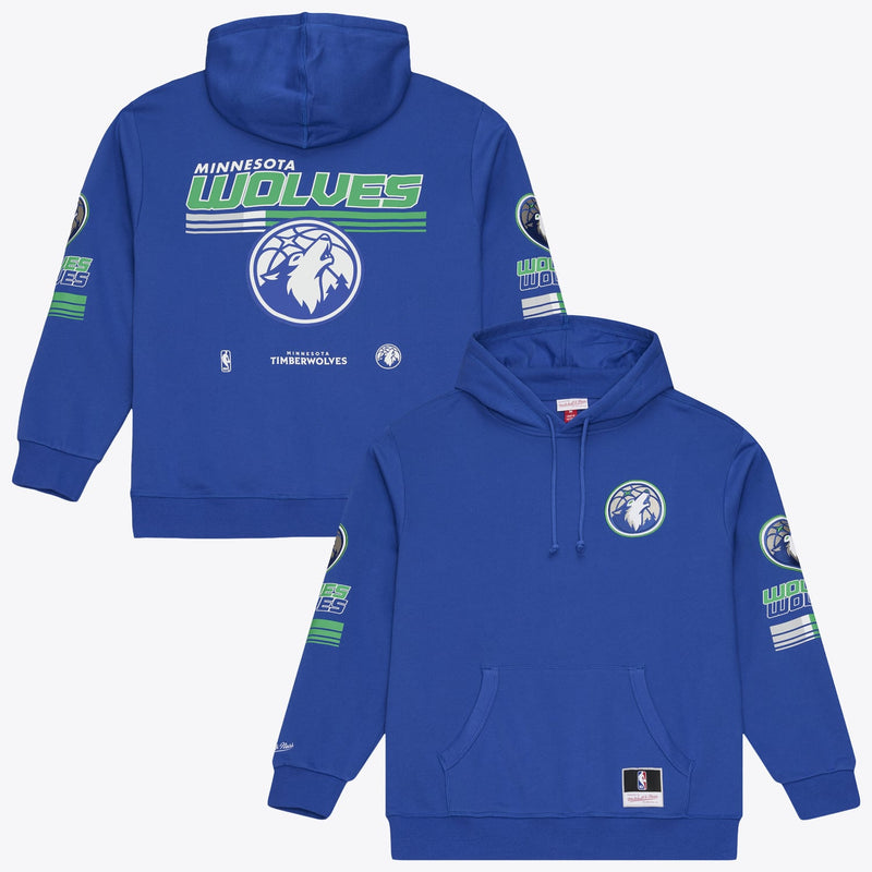 Minnesota Timberwolves Mitchell & Ness Triple Check Fleece Hoodie - Blue