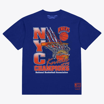 New York Knicks Mitchell & Ness 1973 NBA Finals Champions Net T-Shirt - Blue